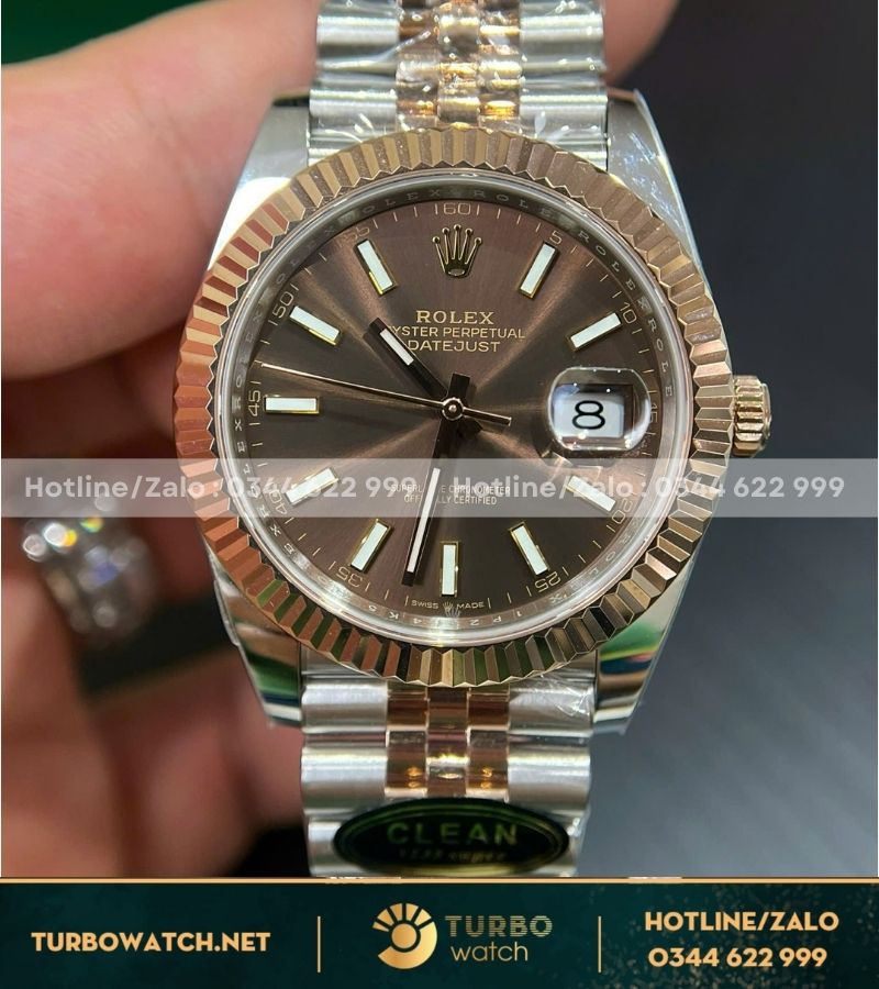 Rolex daytejust Oystersteel & Everose Mặt Số Chocolate