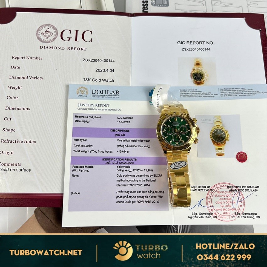 Đồng hồ Rolex fake 1 được kiểm định bởi tổ chức uy tín có đầy đủ giấy tờ
