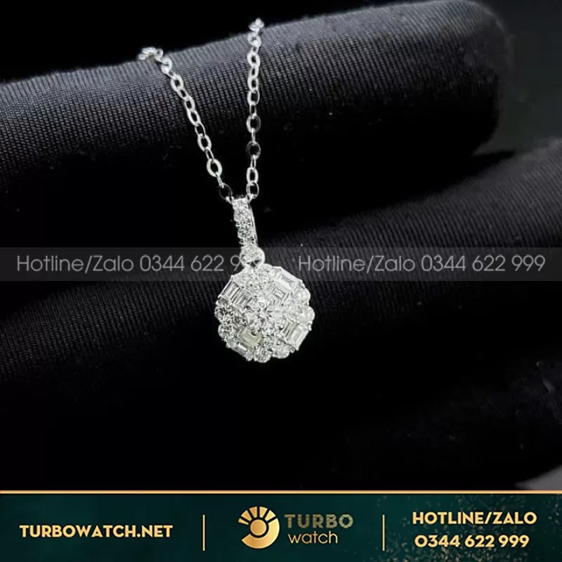Vòng Cổ Nữ Thiết Kế Vàng 18K Kim Cương Moissanite